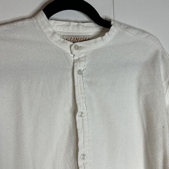 Vintage Gleneske Irish Grandfather White Shirt Long Sleeve Button UP Mens L - Picture 4 of 9